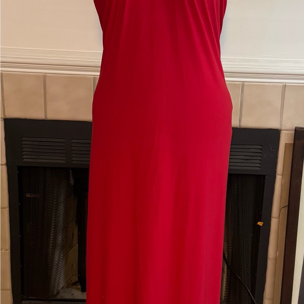 Spease Red Party Dress with Silver Accents